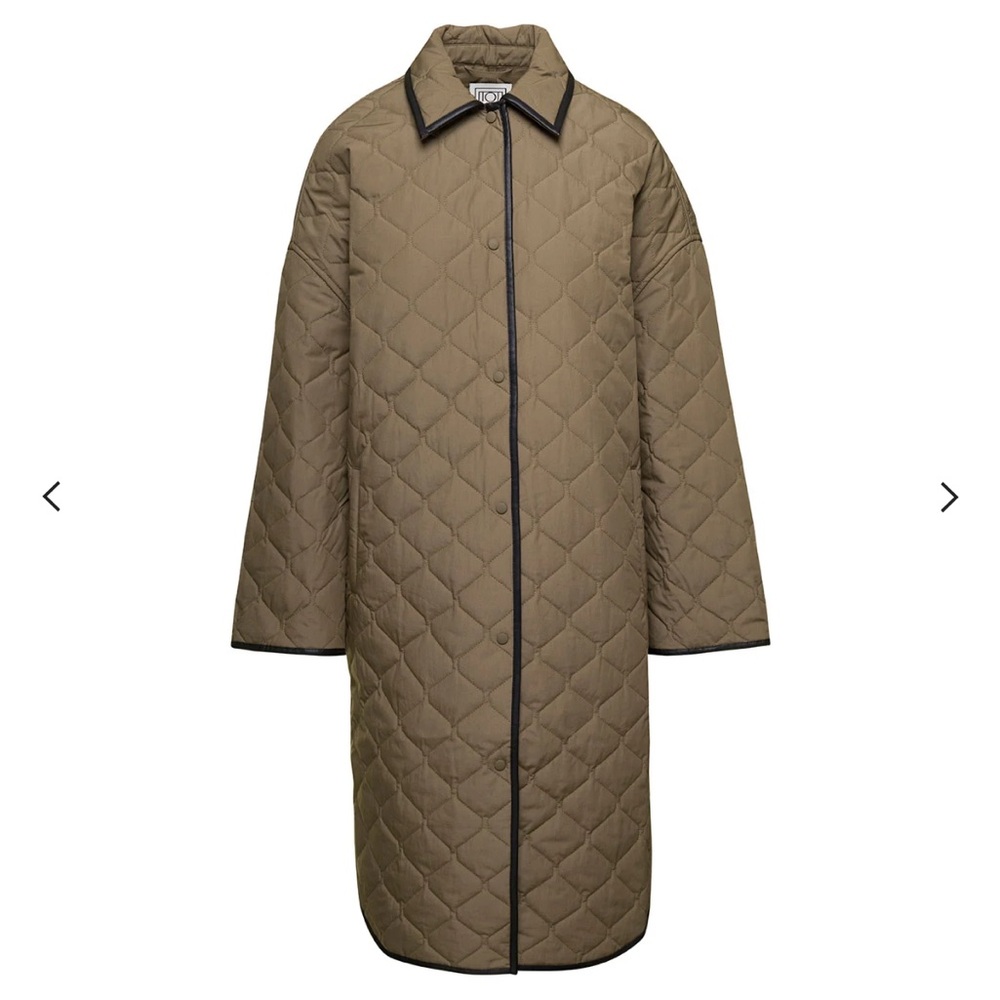NWT $980 TOTEME Quilted Organic Cotton Cocoon Coat in Marsh - size XXS